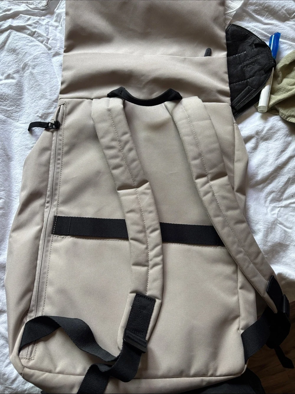 Everlane Light Beige Roll-Top Backpack